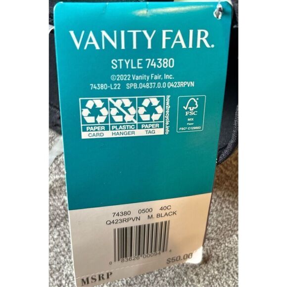 Vanity Fair Beauty Back Strap Strapless Bra Size 40C - Picture 5 of 7